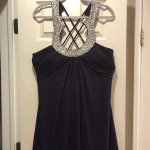 Pearl and sequin eggplant color dress